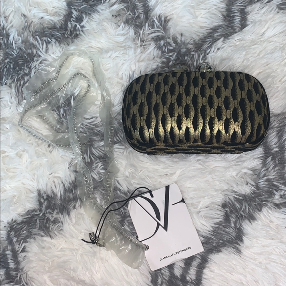 Diane Furstenberg sphere minaudiere tiffany lame